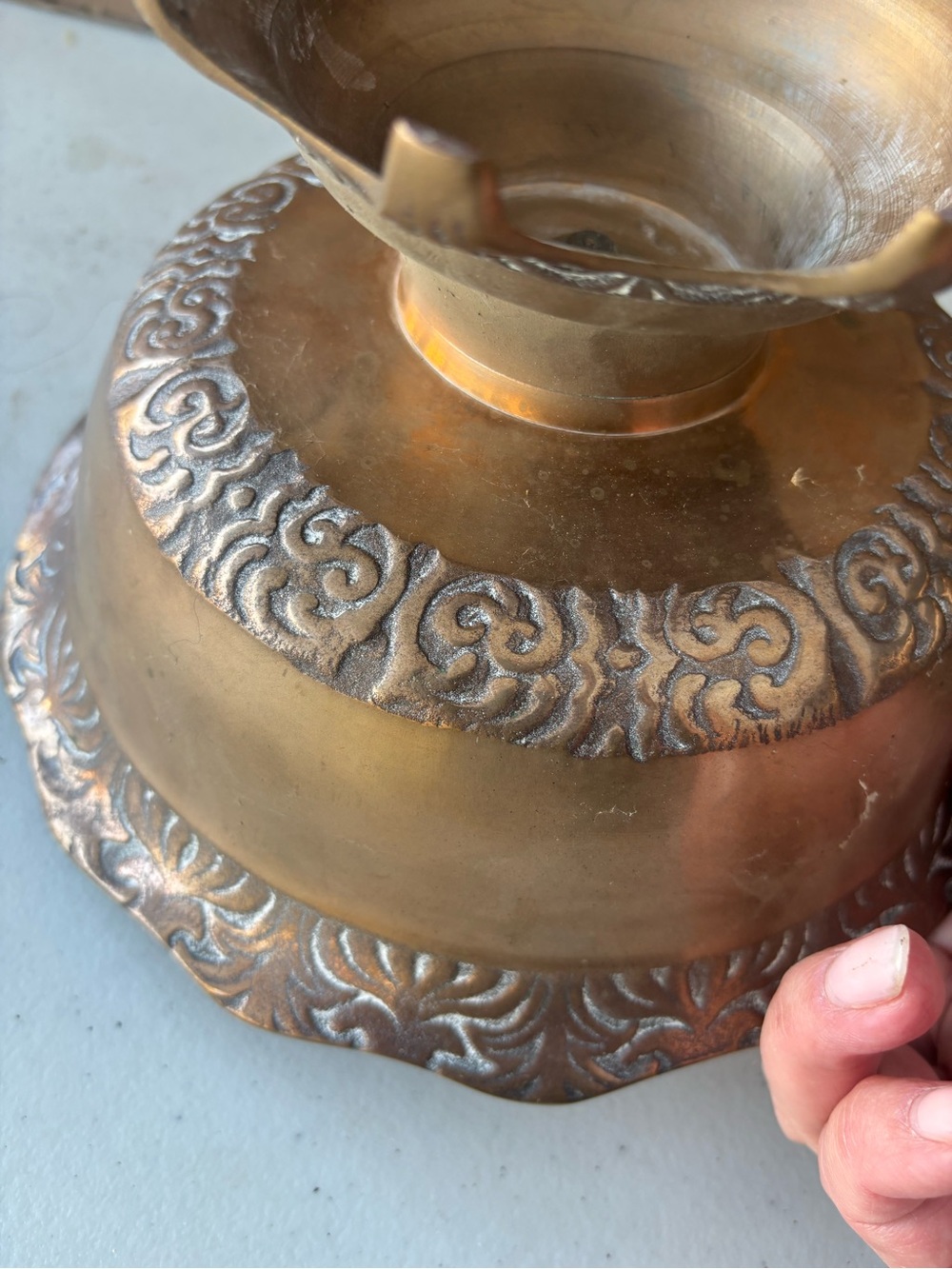 Vintage Brass Bronze Decorative Footed Bowls - Brown Brass Finish - Picture 13 of 14